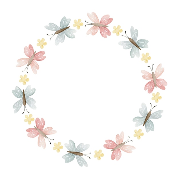 Autumn wreath watercolor illustration isolated on white background.