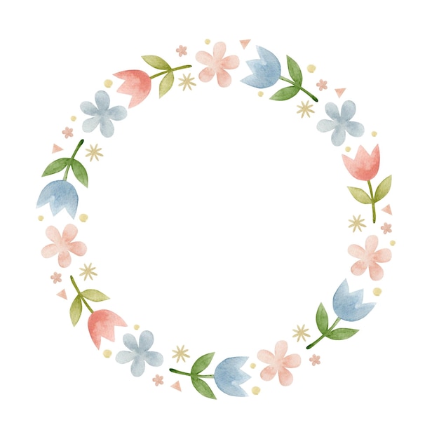 Autumn wreath watercolor illustration isolated on white background.