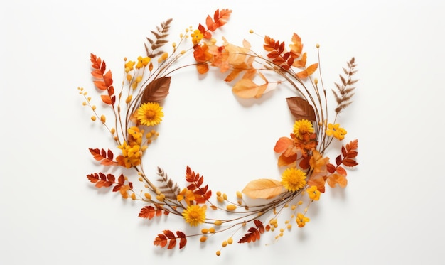 autumn wreath white background