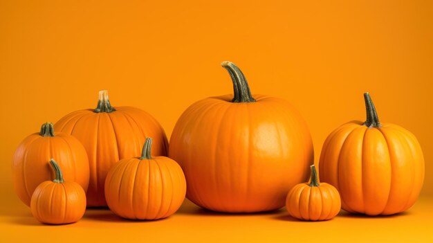 Autumn yellow Pumpkins background