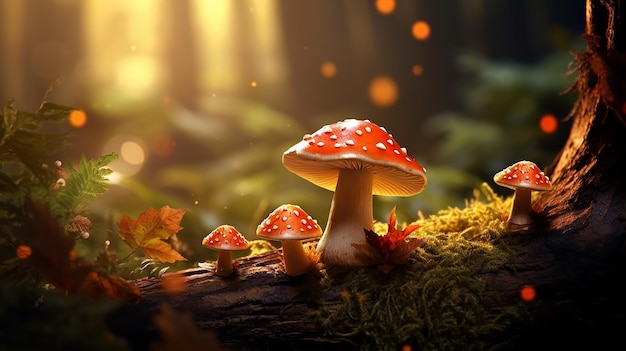 秋の森の菌類