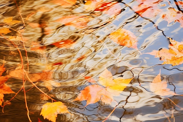 Photo autumnal reflections on water autumn background photo