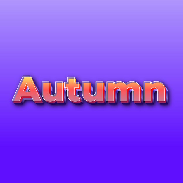 AutumnText effect JPG gradient purple background card photo