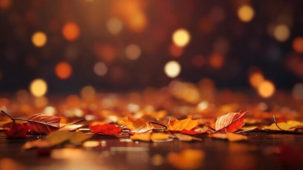 Autumnthemed abstract bokeh background accentuated with warm colors