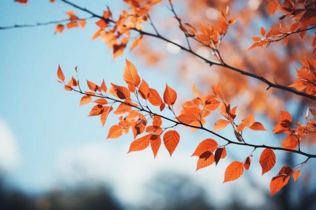 AutumnThemed Background A Picturesque Seasonal Setting Generative AI