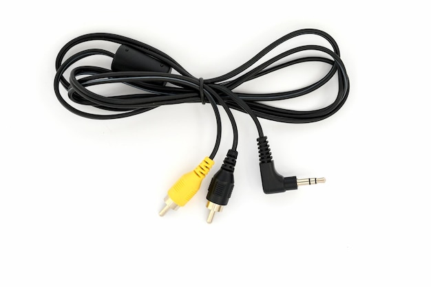 Кабели AV Mini Jack RCA желтый и черный