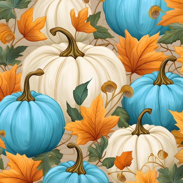 Available in orange and blue pumpkin and leaf patterns