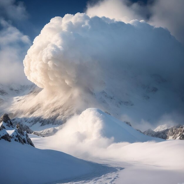 Photo avalanche nas montanhas