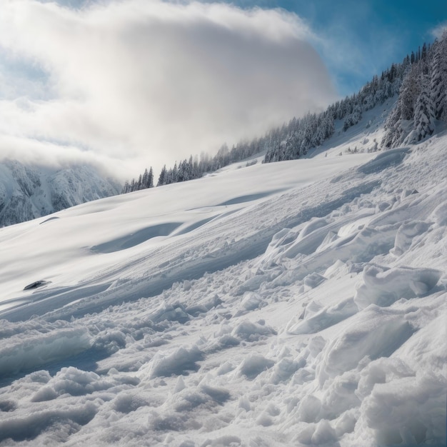 Avalanche Remnants Tracing Nature's Footprints