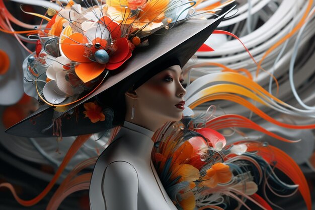 Photo avantgarde and abstract artinspired hat design generative ai