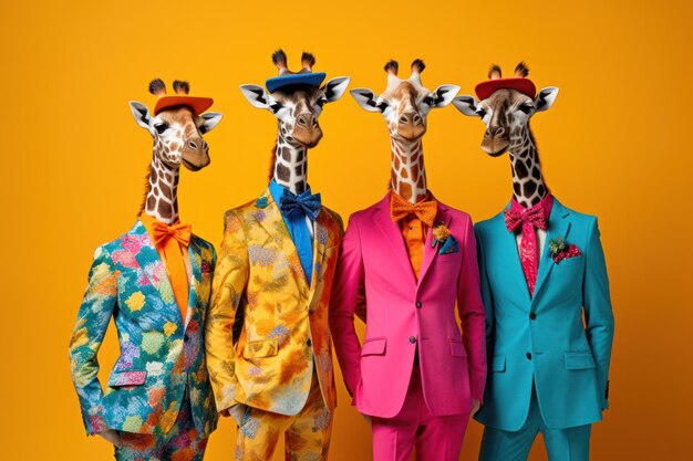 Photo avantgarde giraffe collective striking and fashionable