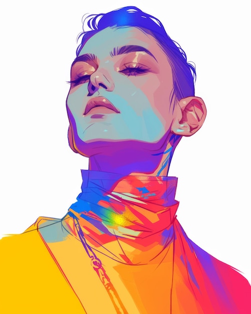 Photo avatar of androgynous nonbinary queer character