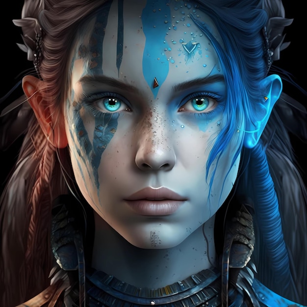 Avatar blue 3D girl