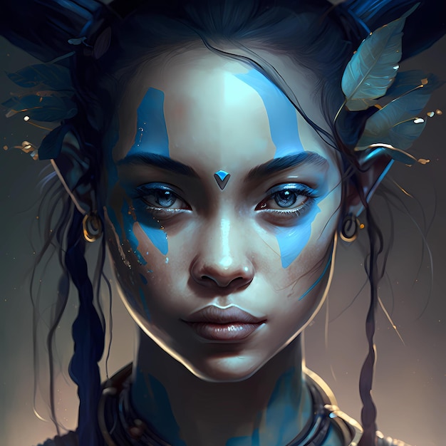 Avatar blue 3D girl