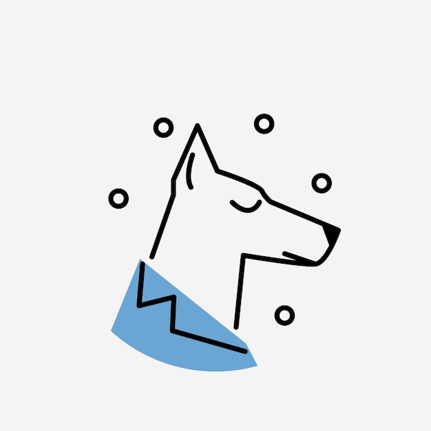 アウトライン スタイルの犬のアバター 犬のアバターの巧みなイラスト