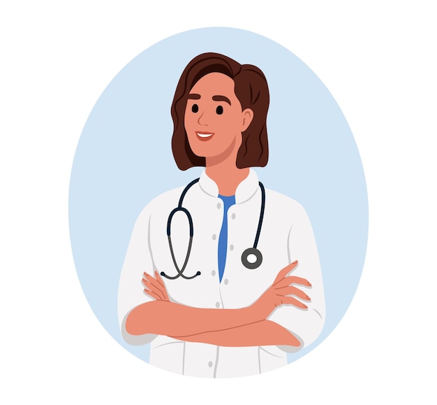 Аватар улыбающейся женщины-врача-медицинского работника