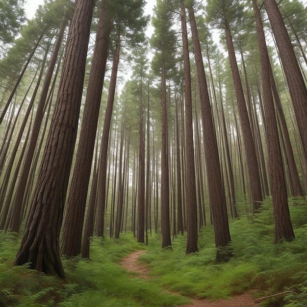 avenue of the giants HD Ai generative 8K wallpaper Stock Photographic Image