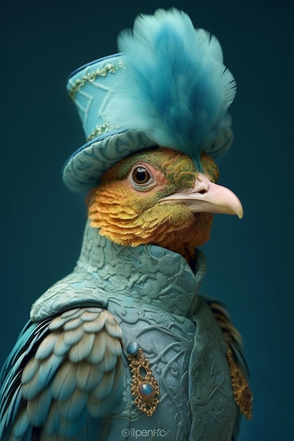 Avian Elegance Birds in Timeless Classic Costumes