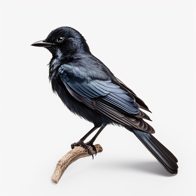 Avian Majesty Drongo op een witte achtergrond