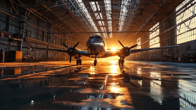 Aviation maintenance hangar mechanics aircraft repairs technical expertise Generative AI