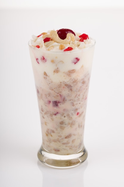 Avil milk, malabar special shake which is very healthy and tasty arranged in a dessert glass.
