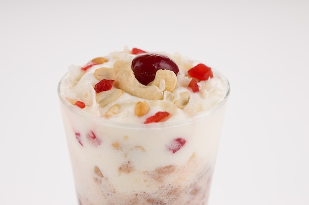 Avil milk, malabar special shake which is very healthy and tasty arranged in a dessert glass.