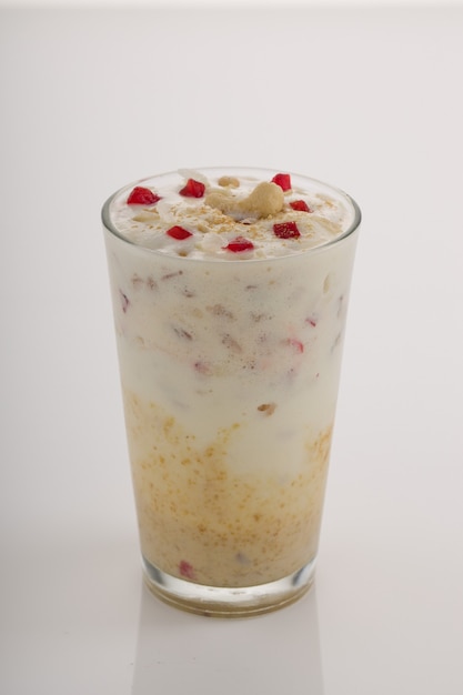 Avil milk, malabar special shake which is very healthy and tasty arranged in a dessert glass.