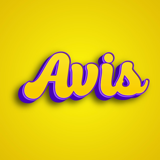Avis typography 3d design yellow pink white background photo jpg