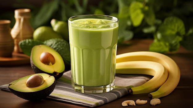 Avocado banana smoothie blend