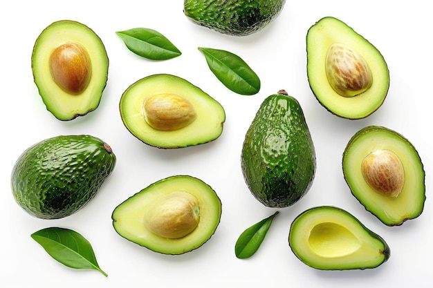 Avocado behang geïsoleerd op witte achtergrond