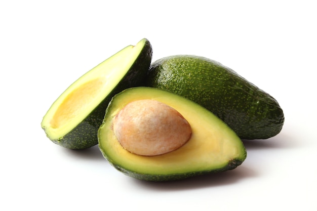 Photo avocado close-up on a colored background. high quality photo