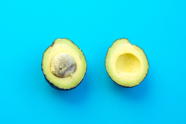 Avocado on color background. soft focus.