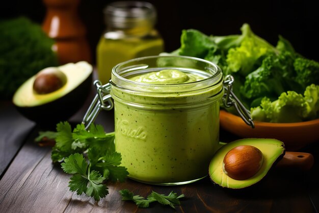 Premium AI Image | Avocado Dressing Salad Dressing Recipe