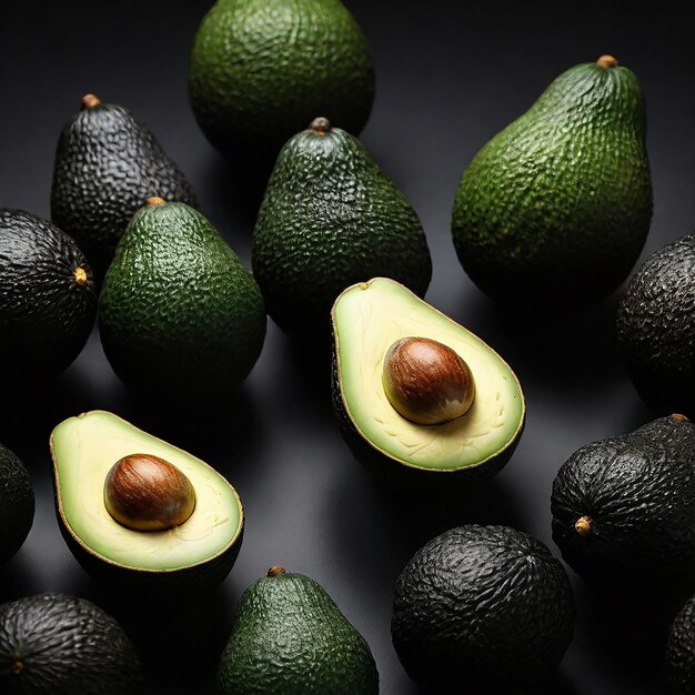 Avocado Elegance Zwarte achtergrond