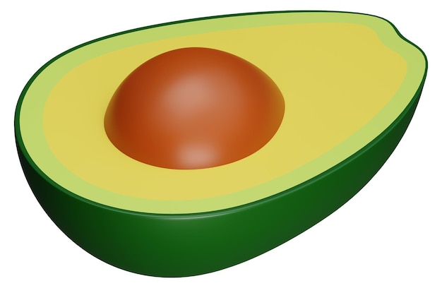 Avocado fruit 3D icon illustration