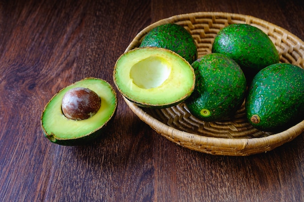 Avocado fruit in a basket