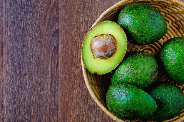 Avocado fruit in a basket