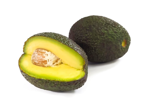 Avocado full and slice in group