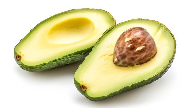 Avocado geïsoleerd op witte achtergrond avocado gesneden close-up Generatieve AI