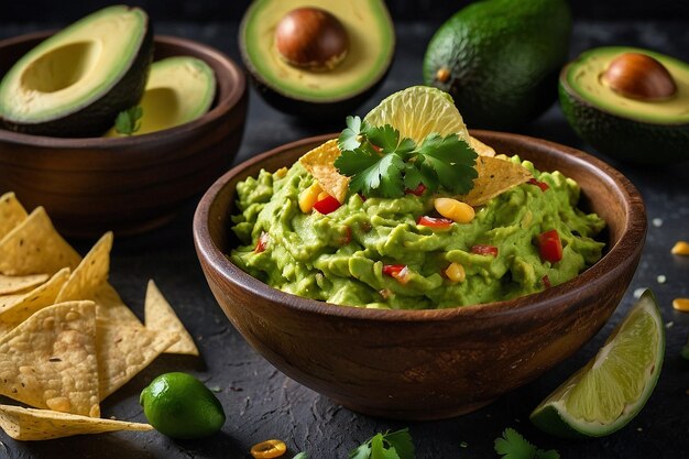 Avocado Guacamole Bowl with Tortilla Chip