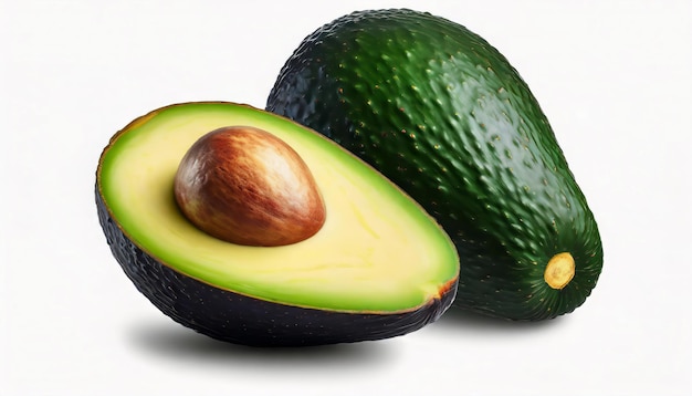 Avocado isolated on white background avocado sliced closeup