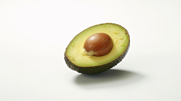 avocado isolated on white background studio shot closeup