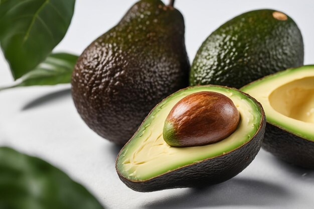 Avocado isolated on white paper background