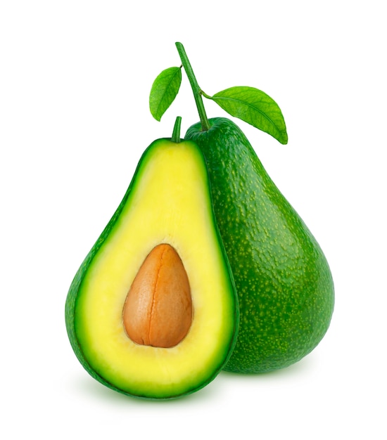 Avocado isolated on white with clipping path