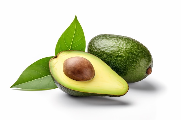 Avocado met een blaadje erop