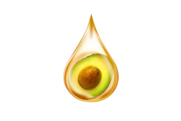 Olio di avocado isolato