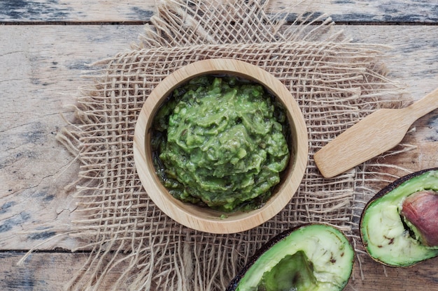 Avocado on old wooden.