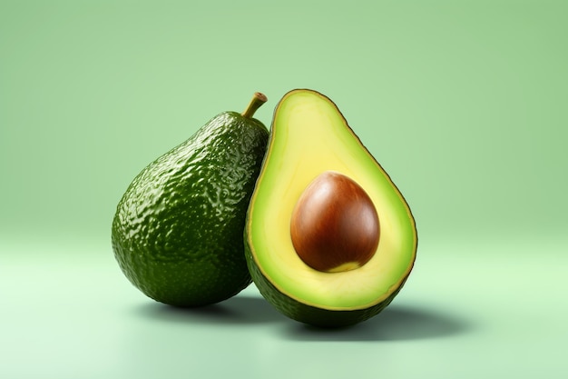 Avocado op groene achtergrond