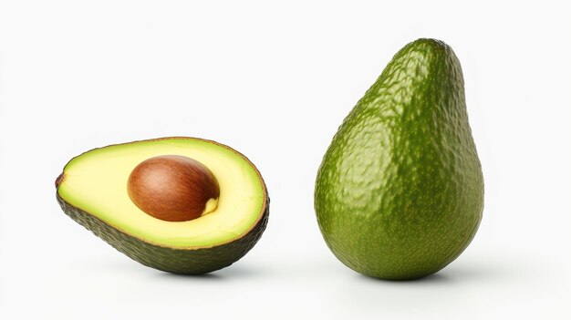 Avocado op witte achtergrond Vers gezond gezond leven Fruit