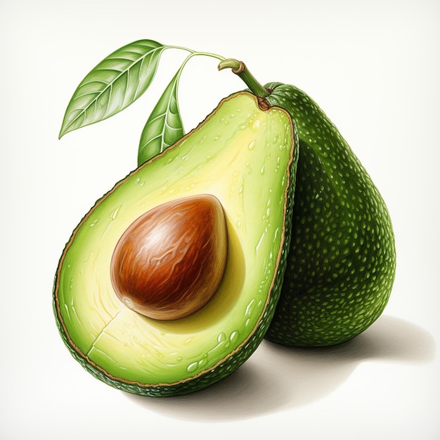 Avocado op witte achtergrond